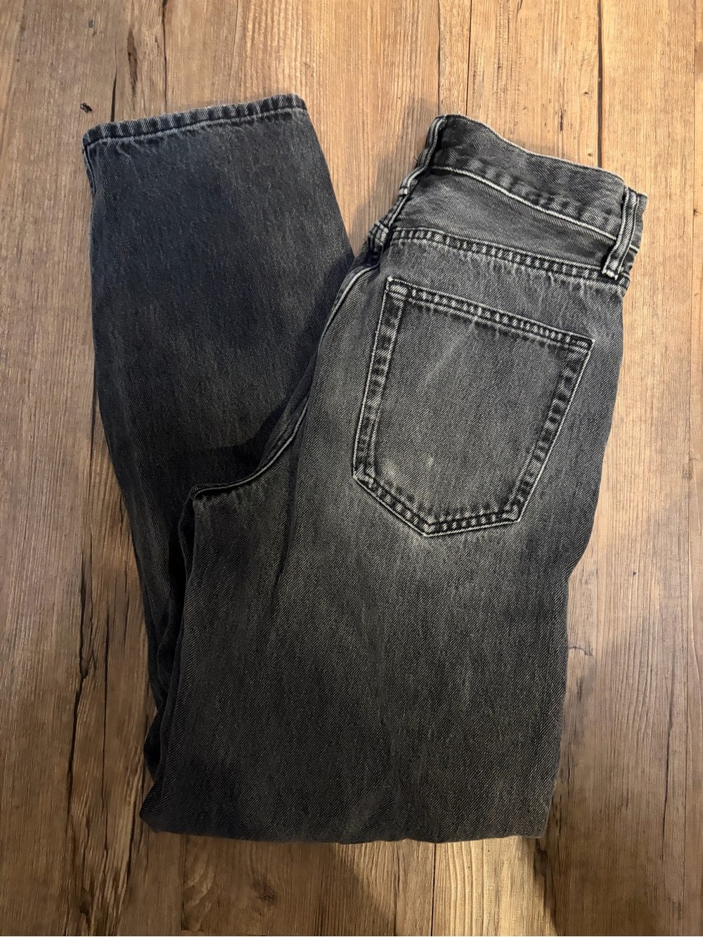 BDG Women's Washed Black Straight-Leg Jeans